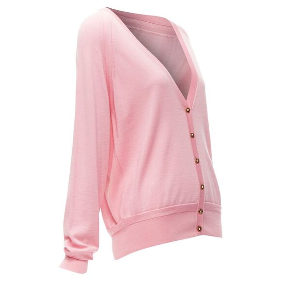 Versace Medusa buttons wool cashmere silk cardigan